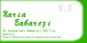 maria babarczi business card